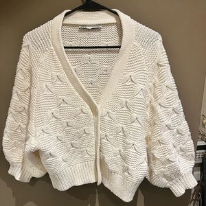 Zara Cream Textured Knit Sweater